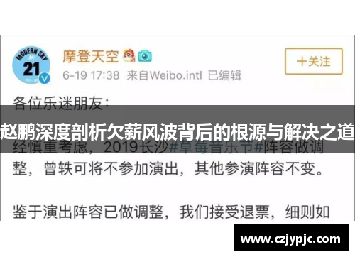 赵鹏深度剖析欠薪风波背后的根源与解决之道